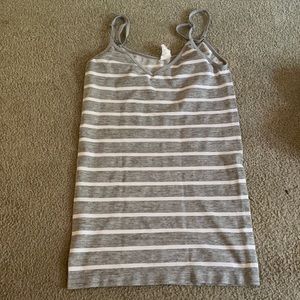 White and gray striped tank top